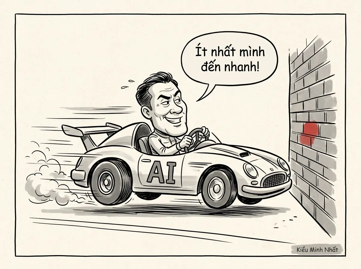 Biếm họa so sánh công ty nhỏ chạy nhanh với tập đoàn lớn chậm chạp